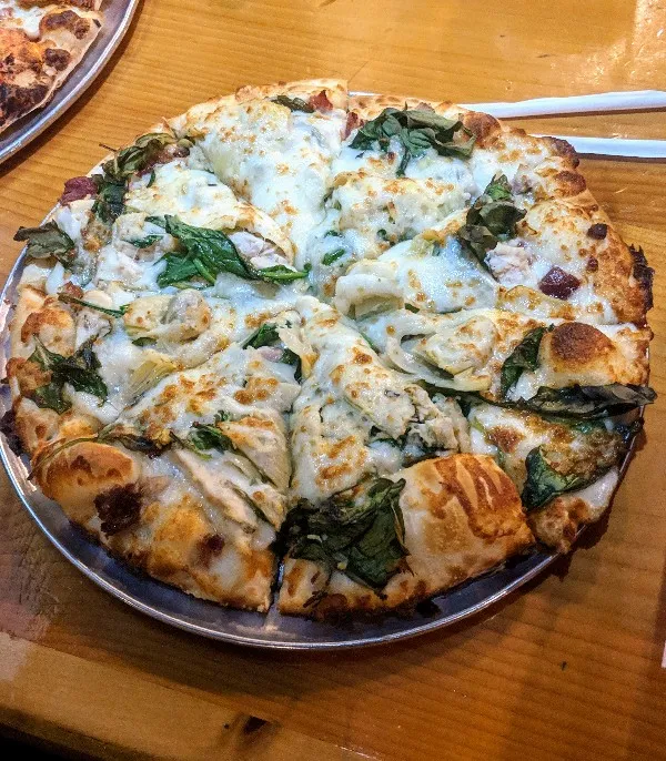Spinach Chicken Pizza